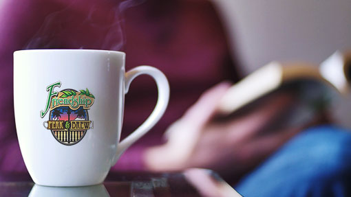 Man relaxing with Perk and Brew cup